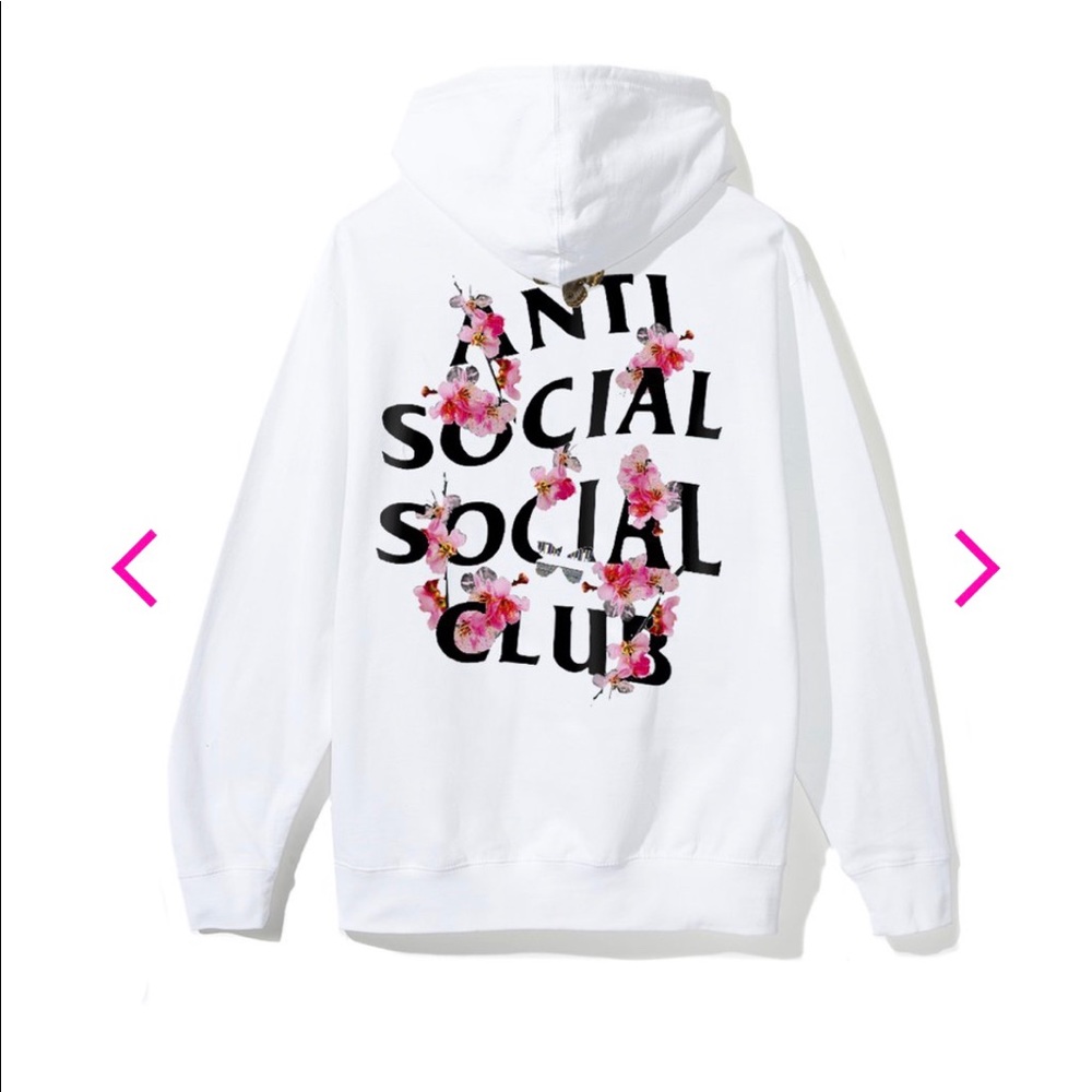 Anti Social Social Club white zip-up Hoodie